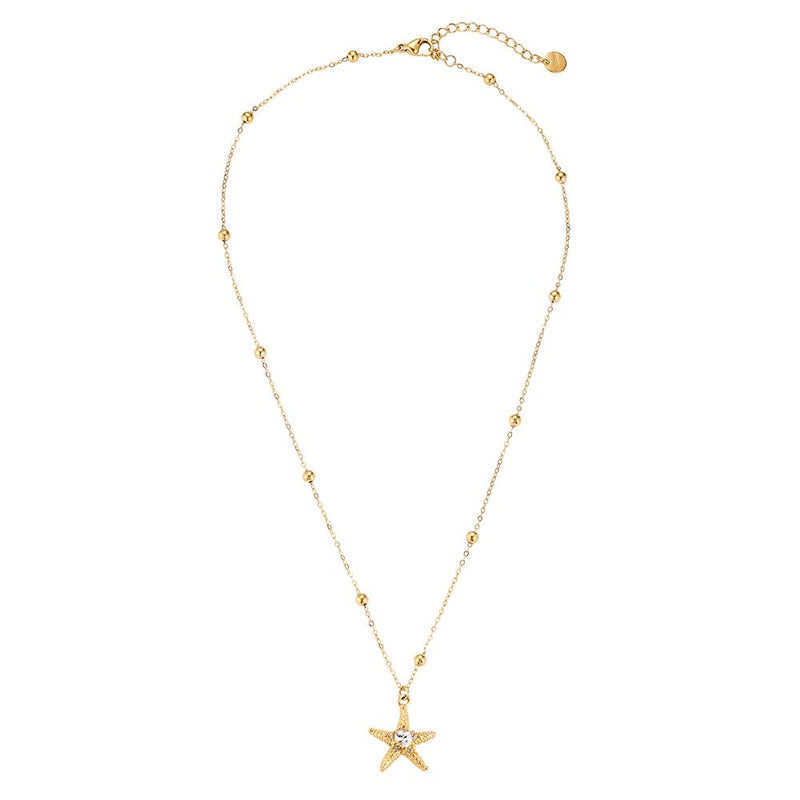 Sea Star Edelstahl Halskette Gold