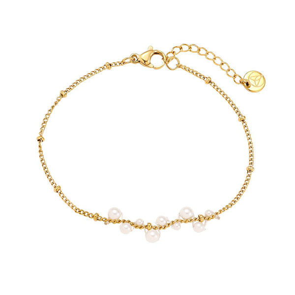 Pearl Dots Edelstahl Armband Gold