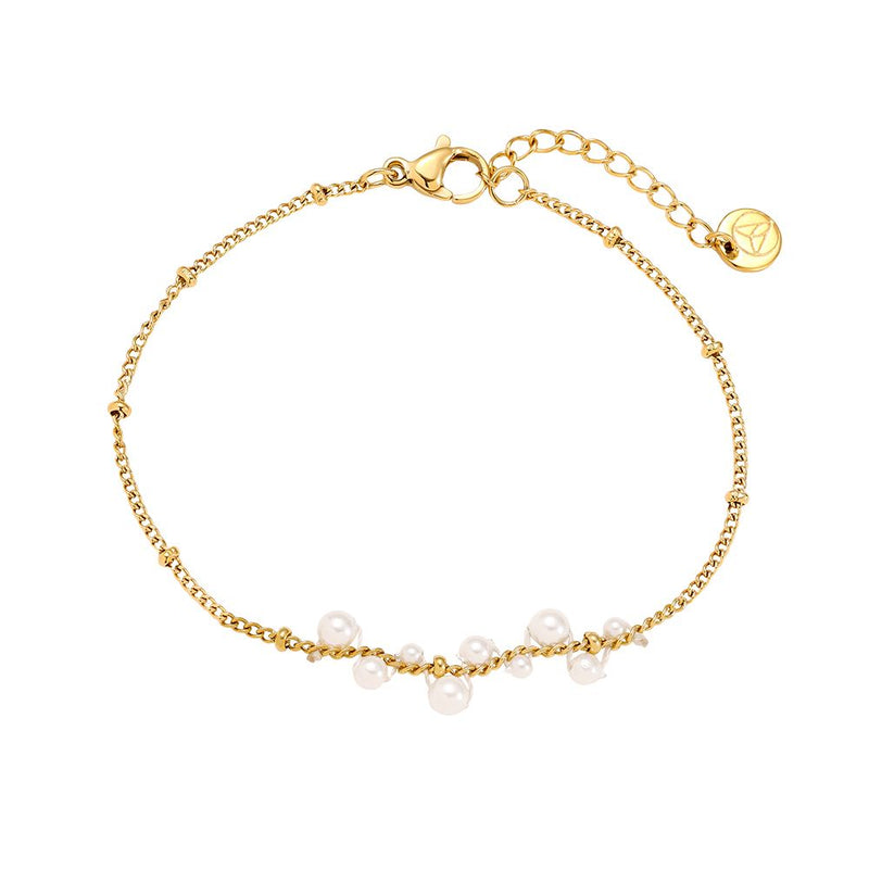 Pearl Dots Edelstahl Armband Gold
