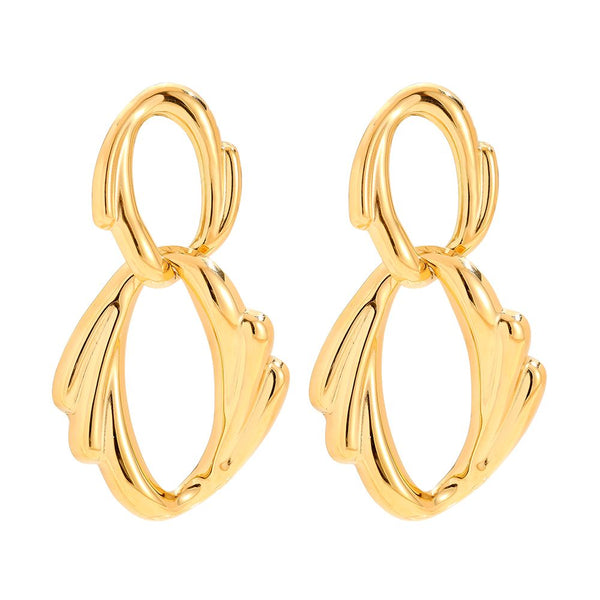 Nice Trendy Edelstahl Ohrringe Gold