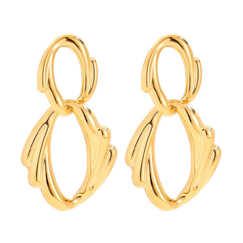 Nice Trendy Edelstahl Ohrringe Gold