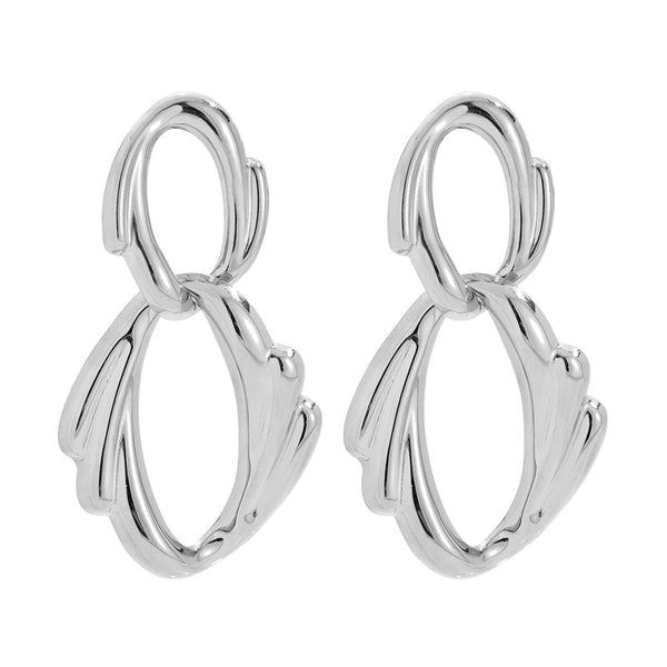 Nice Trendy Edelstahl Ohrringe Silber