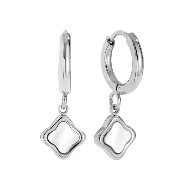 Shell Clover Edelstahl Ohrringe Silber