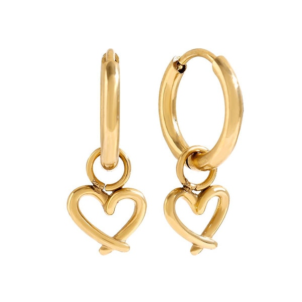 Doddle Heart Edelstahl Ohrringe Gold