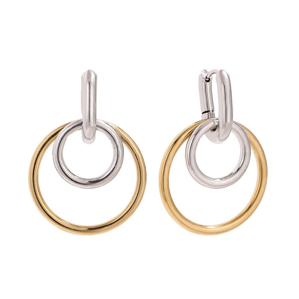 Round Cycles Edelstahl Ohrringe Gold & Silber