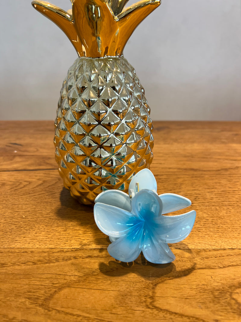Haarklammer Blume Hellblau