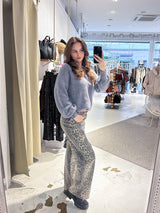 Strickpullover mit V-Ausschnitt Dunkelgrau