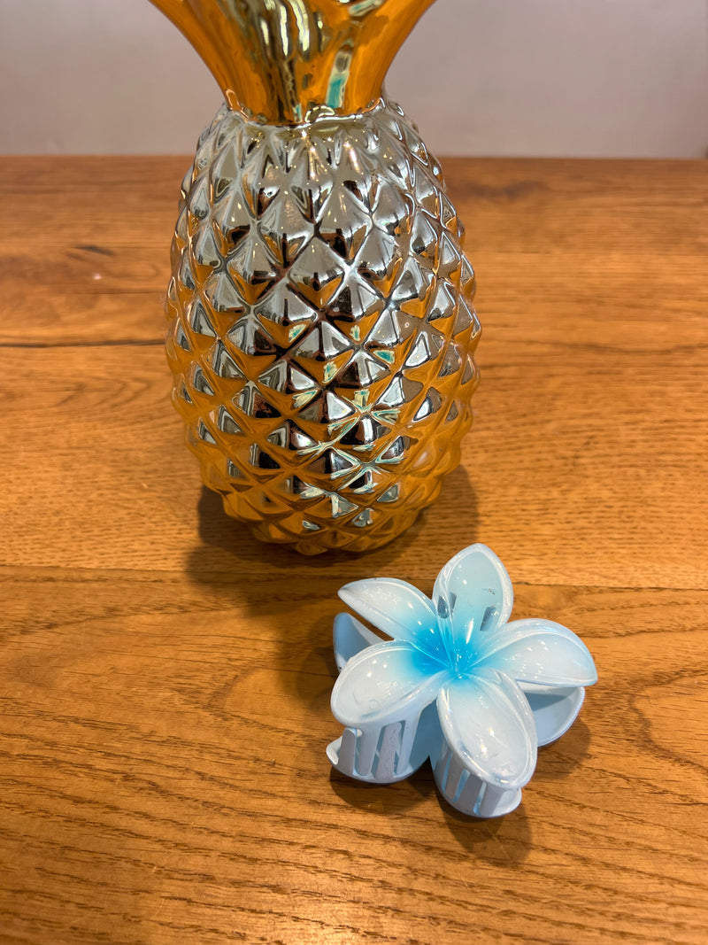 Haarklammer Blume Hellblau