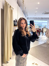 Strickpullover mit V-Ausschnitt Schwarz