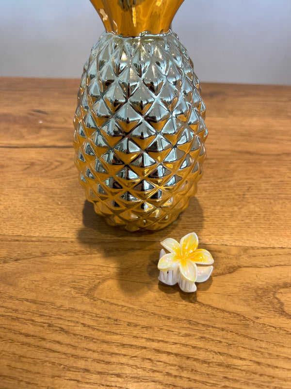 Mini Haarklammer Blume Weiß