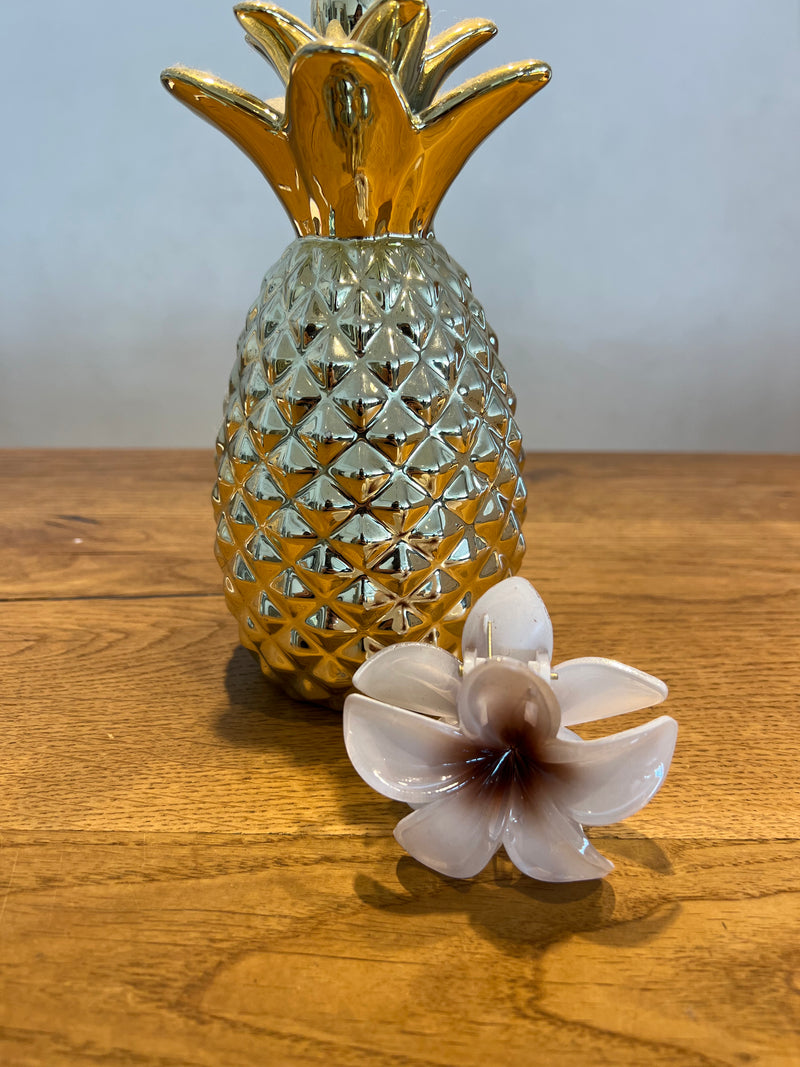 Haarklammer Blume Braun