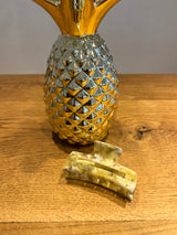 Mittlere Haarklammer Olive/Weiß