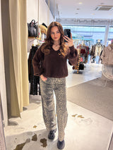 Strickpullover mit V-Ausschnitt Braun