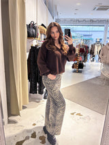 Strickpullover mit V-Ausschnitt Braun