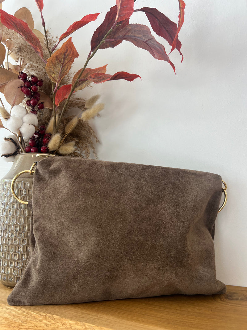 Eckige Schultertasche Braun