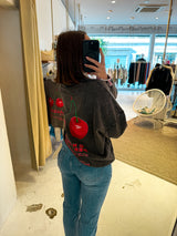 Cherry Crew Neck Dunkelgrau