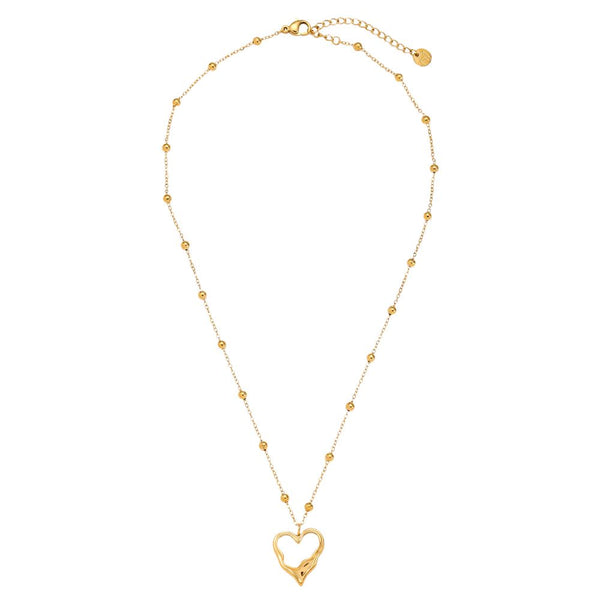 Irregular Heart Edelstahl Halskette Gold