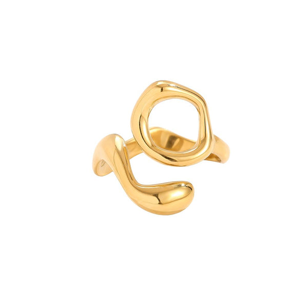 Full Stop Edelstahl Ring Gold