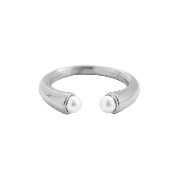 Towards Pearl Edelstahl Ring Silber
