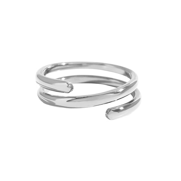 One Coiled Edelstahl Ring Silber