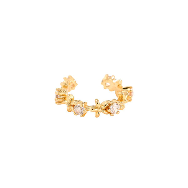Fine Flowers Diamond Vergoldete Ear-Cuffs Gold