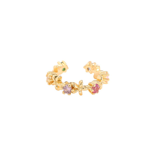 Fine Flowers Diamond Vergoldete Ear-Cuffs Gold/Bunt
