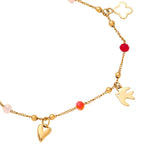 Sweet Small Charms Edelstahl Armkette Gold
