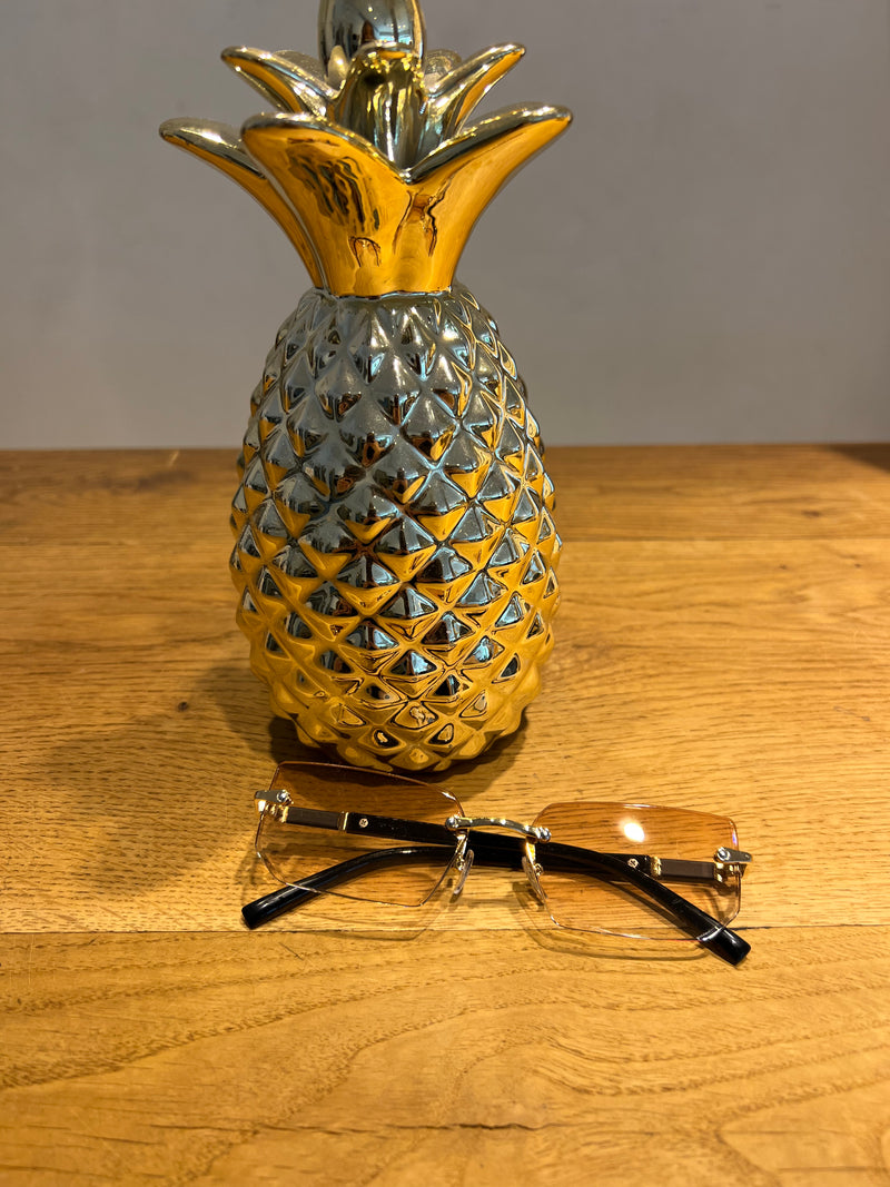 Schmale Sonnenbrille Hellbraun