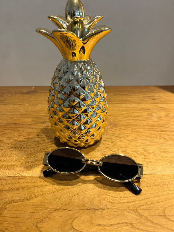 Sonnenbrille Oval Schwarz