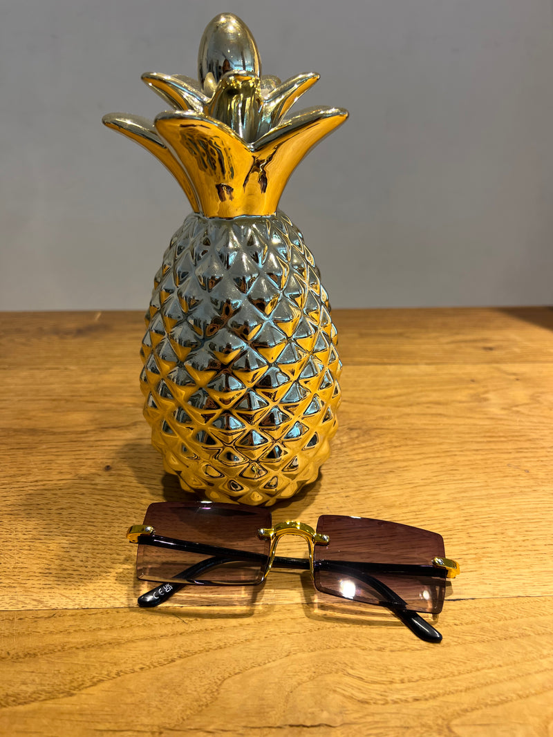 Eckige Sonnenbrille Schwarz/Lila
