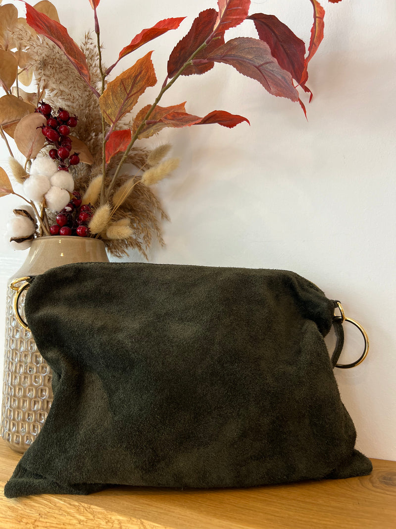 Eckige Schultertasche Olive