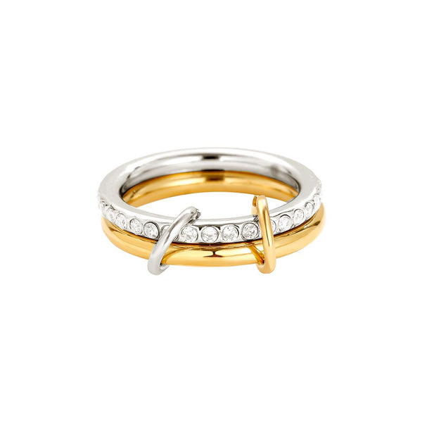 Pro Two Layer Diamond Ring Set Edelstahl Ring