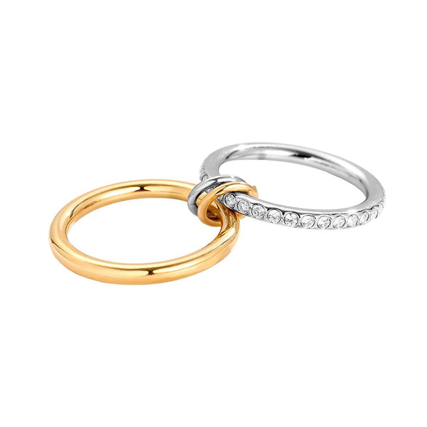Pro Two Layer Diamond Ring Set Edelstahl Ring