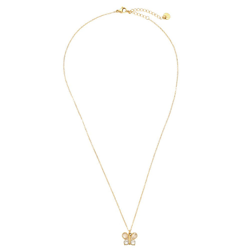 Nice Diamond Butterfly Edelstahl Halskette Gold