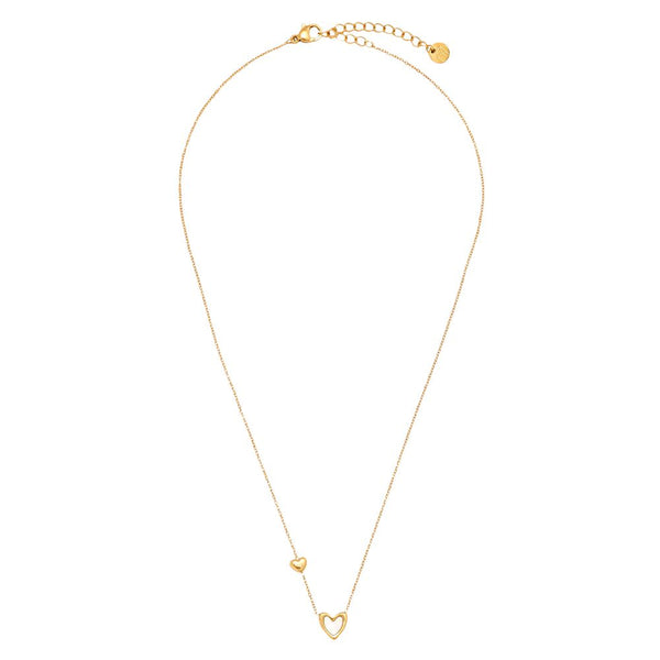 Shell Heart Edelstahl Halskette Gold