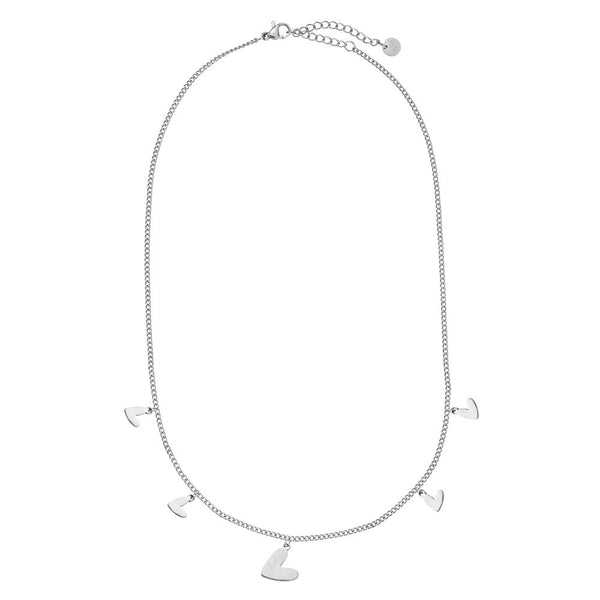 Cute Heart Edelstahl Halskette Silber