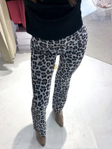 Leggings mit Leomuster Beige