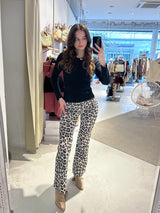 Leggings mit Leomuster Beige