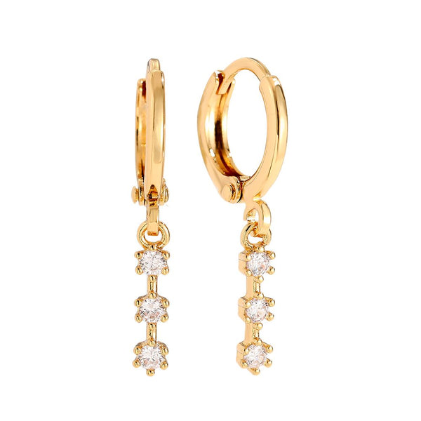 Three Diamonds Vergoldete Ohrringe Gold
