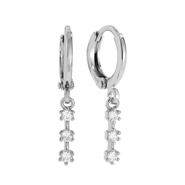 Three Diamonds Vergoldete Ohrringe Silber
