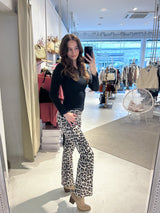 Leggings mit Leomuster Beige