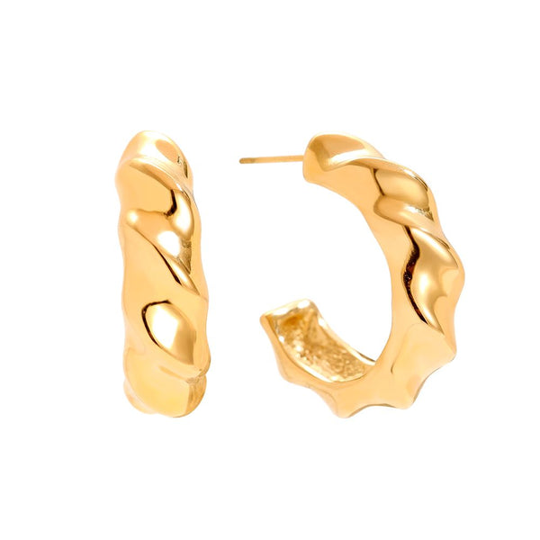 Twist Jack Edelstahl Ohrringe Gold