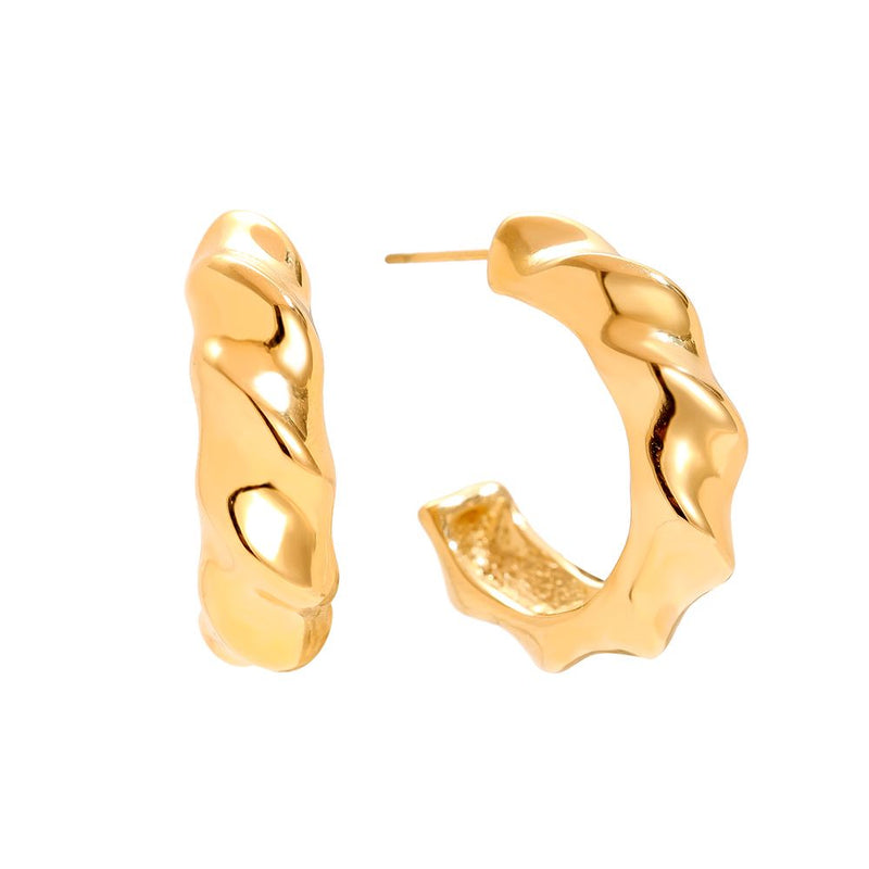Twist Jack Edelstahl Ohrringe Gold