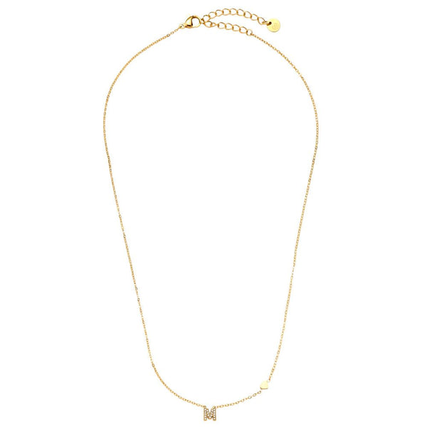 Nice Diamond 26 Alphabet Edelstahl Halskette „M“
