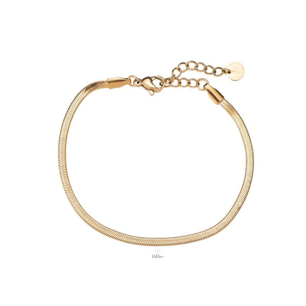 Fine Snake Skin Edelstahl Armband Gold