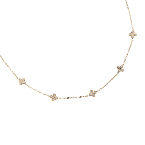 Tiny Lucky Flower Edelstahl Kette Gold