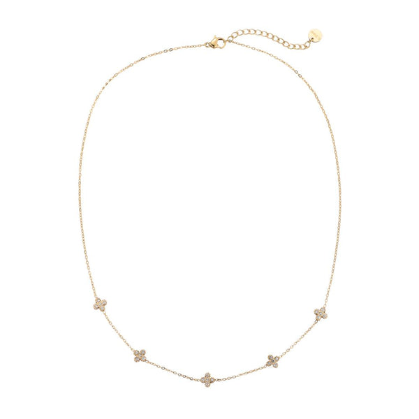 Tiny Lucky Flower Edelstahl Kette Gold