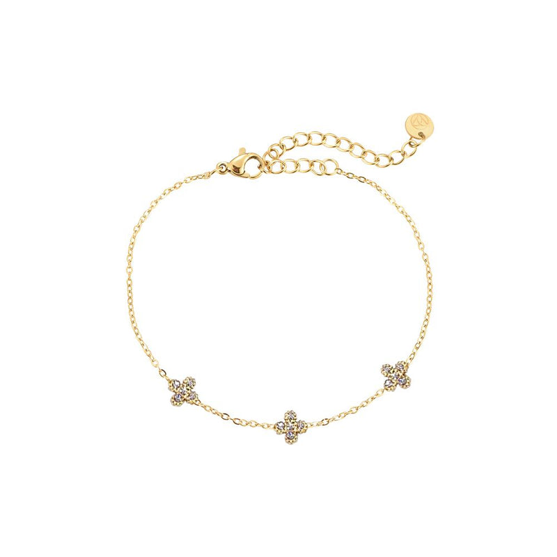 Tiny Lucky Flower Edelstahl Armband Gold