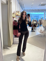 Leggings mit Leomuster Braun