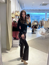 Leggings mit Leomuster Braun